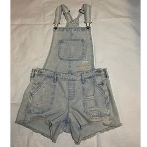 Hollister boyfriend short overalls